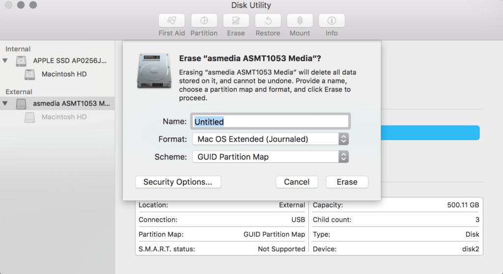 format hard drive on windows for mac